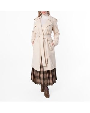 Burberry Cashmere Wrap Coat, Brand Size 8 (Us - Natural