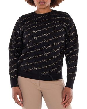 See By Chloé Metallic Logo Knit Sweater - Black