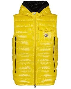 Moncler Ragot Hooded Puffer Vest - Yellow