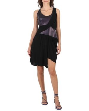 Atlein Ladies Mixed Jersey Draped Dress, Brand Size 38 (Us - Black