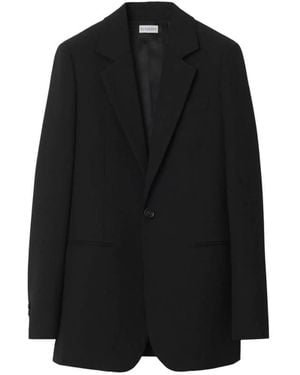 Burberry Checked Wool Blazer, Brand Size 10 Us - Black