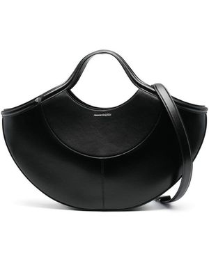 McQueen Leather Shopping Bag - Black
