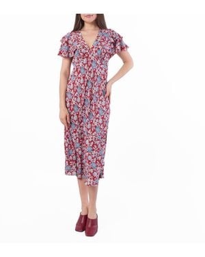 Polo Ralph Lauren Floral-Printed Silk Dress - Red