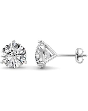 Mure And Co 6Ctw Round Shaped Lab Grown Diamond (F/Vs) Stud Earrings - Metallic