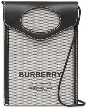 Burberry Logo-Print Phone Pouch - Gray