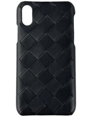 Bottega Veneta Intrecciato Leather Case Cover For Iphone X/Xs - Black