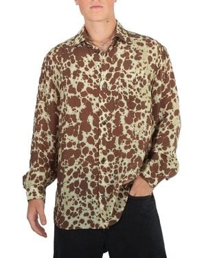 Nanushka Sebas Sale Tie-Dyed Cupro Shirt - Brown