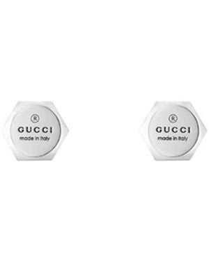 Gucci Trademark Hexagon Stud Earrings - Metallic