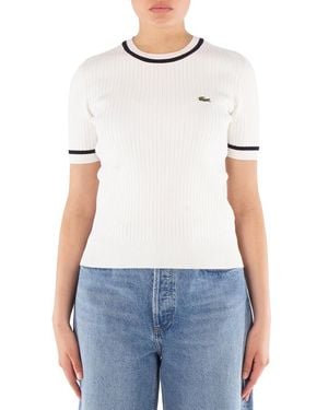 Lacoste Crew Neck Pull Over Knit Jumper - Blue