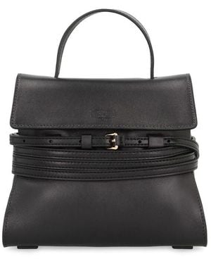 Moschino Tie Me Small Leather Handbag - Black