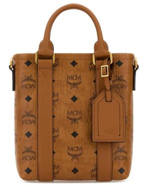MCM Printed Canvas Mini Aren Bucket Bag - Brown