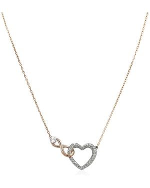 Swarovski Mixed Metal Finish Infinity Heart Necklace - Metallic