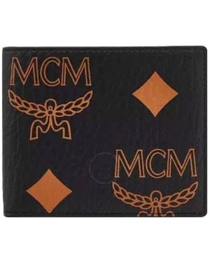 MCM Aren Maxi Visetos Small Bifold Wallet - Black