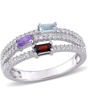 Amour 3/4 Ct Tgw Multi-Gemstone Split-Shank Ring - Metallic