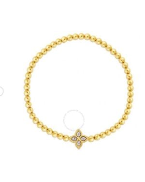 Roberto Coin Princess Flower Diamond Small Stretch Bracelet - Metallic