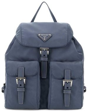 Prada Cerulean Re-Nylon Small Backpack - Blue