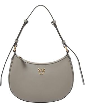 Pinko Half Moon Simply Shoulder Bag - Gray