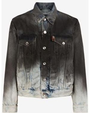 Roberto Cavalli Gradient Denim Trucker Jacket, Brand Size 46 Us - Black