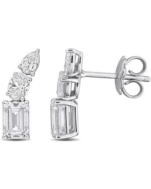 Created Forever 2Ct Tw Multi-Shaped Lab-Grown Diamond Curved Drop Stud Earrings - Metallic