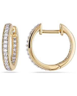 Amour 1/4 Ct Tw Diamond Inside Outside Hoop Earrings - Metallic