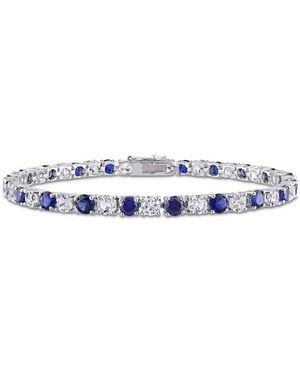 Amour 14 1/4 Ct Tgw Created And Sapphire Bracelet - Blue