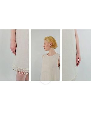 Max Mara Striped Cotton And Linen Bustier Dress Dresses in