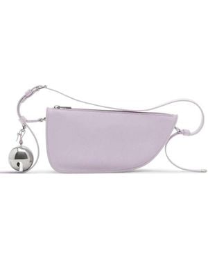 Burberry Mini Shield Leather Shoulder Bag - Purple