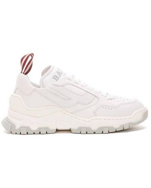 Bally Holden Leather And Fabric Trainers, Brand Size 37 Us - White