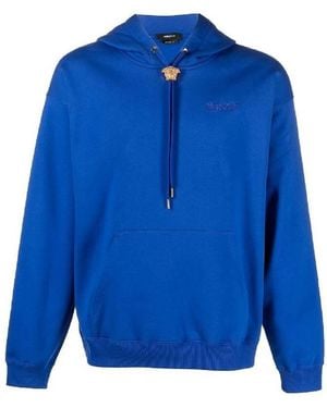 Versace La Medusa Cotton Hoodie - Blue