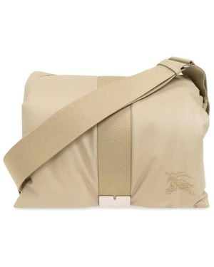 Burberry Equestrian Knight Pillow Crossbody Bag - Natural