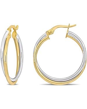 Amour 26Mm Crossover Hoop Earrings - Metallic