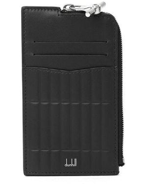 dunhill Rollagas Leather Zip Card Case - Black