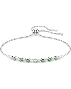Swarovski Matrix Bracelet, Round Cut, Rhodium Plated - Metallic