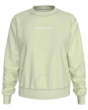 Calvin Klein Cotton Blend Fleece Sweatshirt - Green