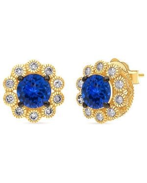 Le Vian Ladies Semi-Precious Stud Earrings Set - Blue