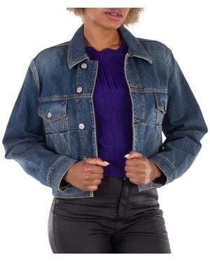 Victoria Beckham Cropped Denim Jacket, Brand Size 4 (Us - Blue