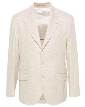 Brunello Cucinelli Butter Deconstructed Blazer, Brand Size 46 (Us - White