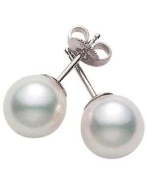 Mikimoto 5-5.5Mm A Stud Earrings - Metallic