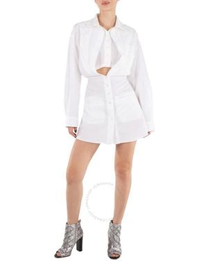 Jacquemus La Robe Baunhilha Layered Shirt Dress, Brand Sized 34 (Us Size 0) - White