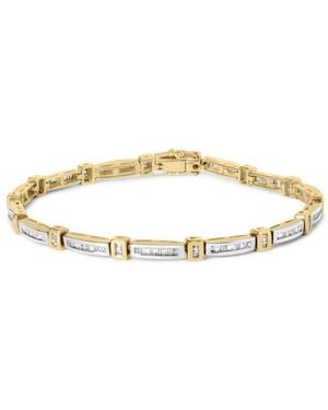Haus of Brilliance 14K 1.00 Cttw Baguette Diamond Channel Link Bracelet - Metallic