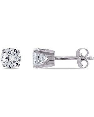 Amour Created Sapphire Stud Earrings - Metallic