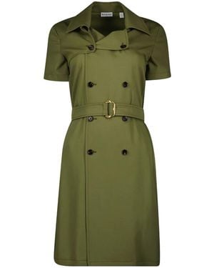 Burberry Short Sleeve Trench-Style Cotton Dress, Brand Size 6 (Us - Green
