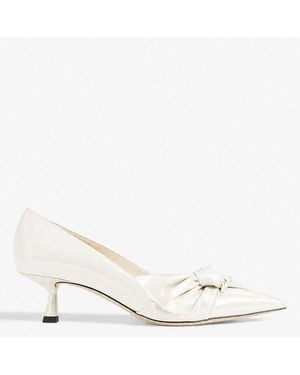 Jimmy Choo Elinor 45 Patent Pointed-Toe Court Shoes, Brand Size 40 Us - Natural