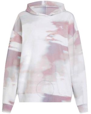 Calvin Klein Diffused Skyscape Classic Hoodie - Purple