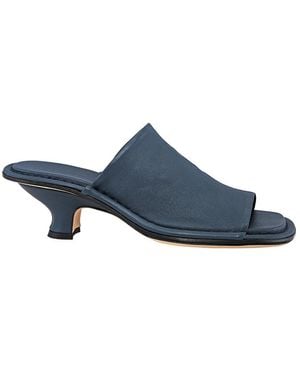 BY FAR Ladies Frankie Cobalto Leather Heeled Sandals - Blue