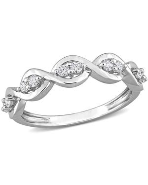 Amour 1/4 Ct Dew Created Moissanite Anniversary Ring - Metallic