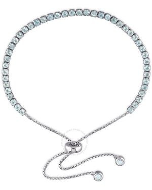 Amour 3 3/4 Ct Tgw Blue Topaz Tassel Bolo Bracelet - Metallic