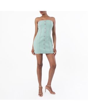 ROTATE BIRGER CHRISTENSEN Boucle Strapless Mini Dress - Green