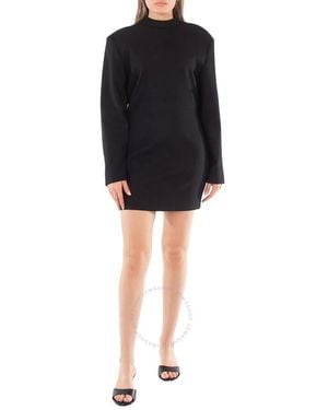 Anine Bing Adeline Virgin Wool Blend Mini Dress - Black