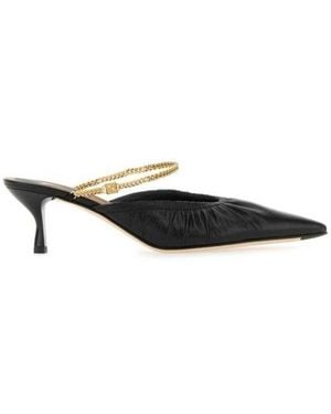 Fendi Colibri Lite Chain-Strap Kitten Mules, Brand Size 40 Us - Black